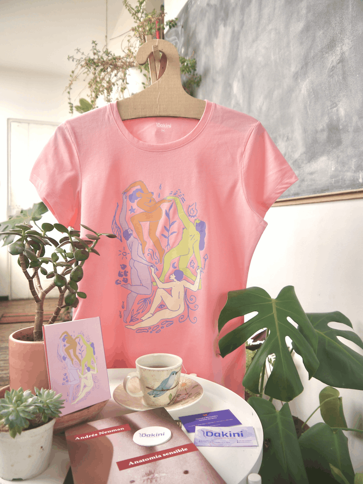 Camiseta círculo – rosado pastel