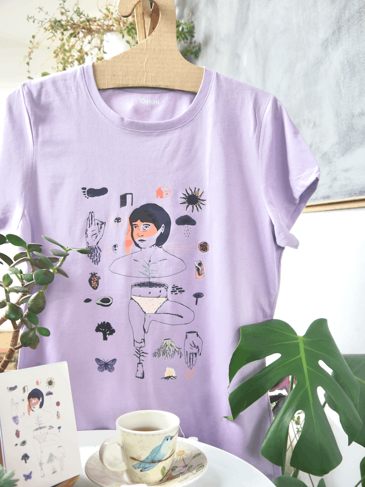 Camiseta mantra visual – lila