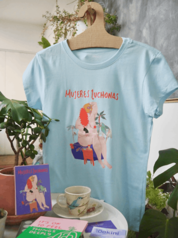 Camiseta mujeres luchonas – azul medio